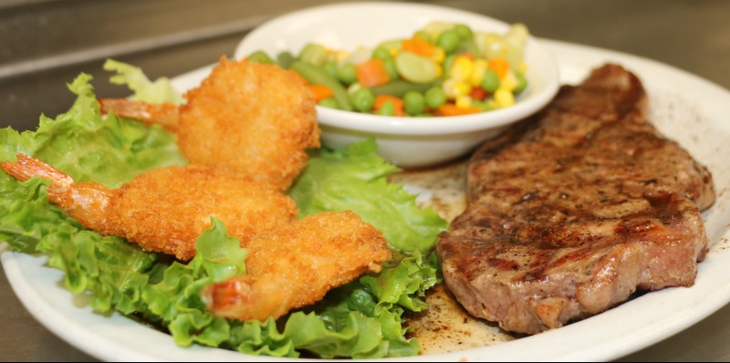 NY Strip Steak & Fried Shrimp