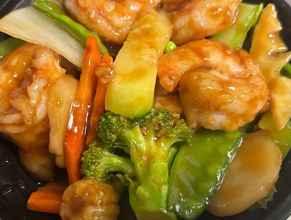 什菜虾 <br>  Shrimp w. Mixed Vegetable