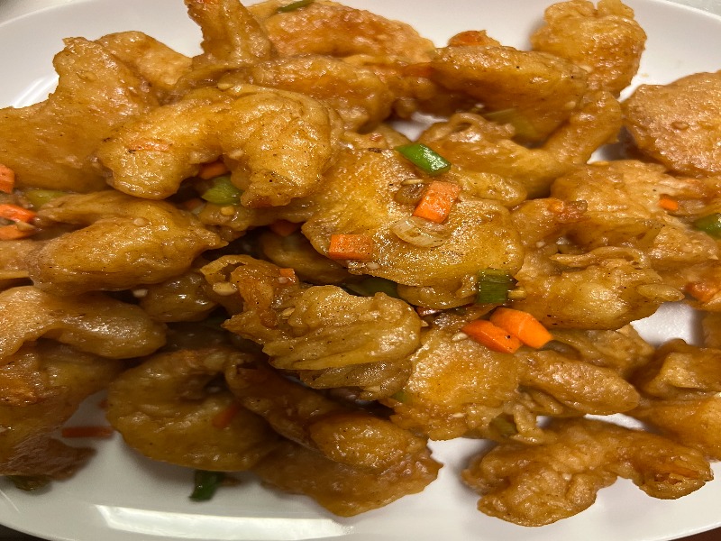 55. Fried Shrimp with Hot Garlic Sauce