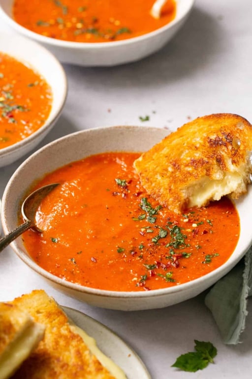 Roasted Cream of Tomato Basil Soup