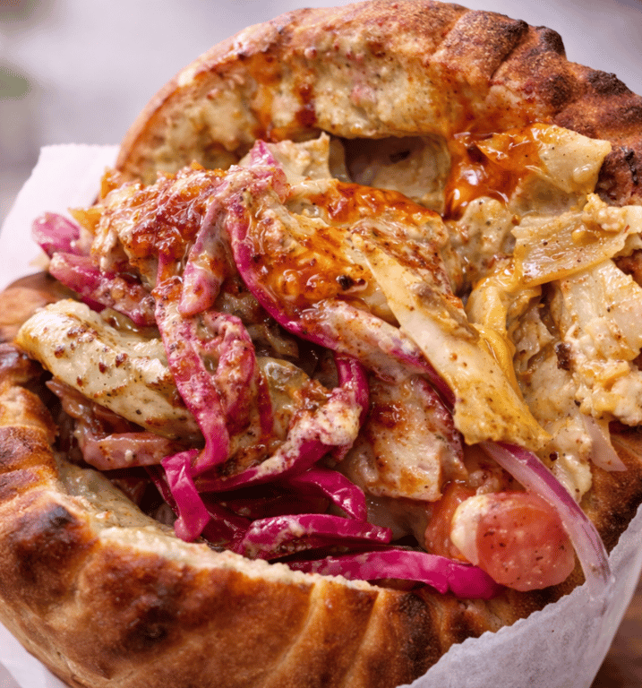 chicken Shawarma stuffed pita