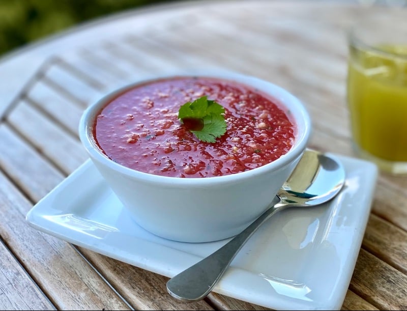 Tomato watermelon Gazpacho (cold soup)