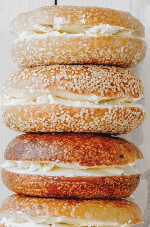 All Star Bagel Hamilton Bagel with Cream Cheese and Bacon Bagels with Cream Cheese