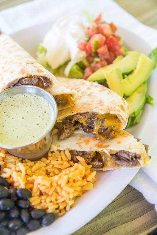 STEAK QUESADILLA w/ Side RICE/BEANS