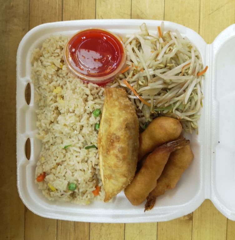 E. Fried Rice, Egg Roll, Chop Suey, S&S Shrimp