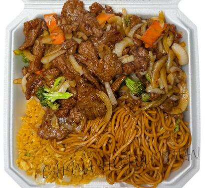 Big Plate Special Mongolian Beef + Lo Mein + Fried Rice