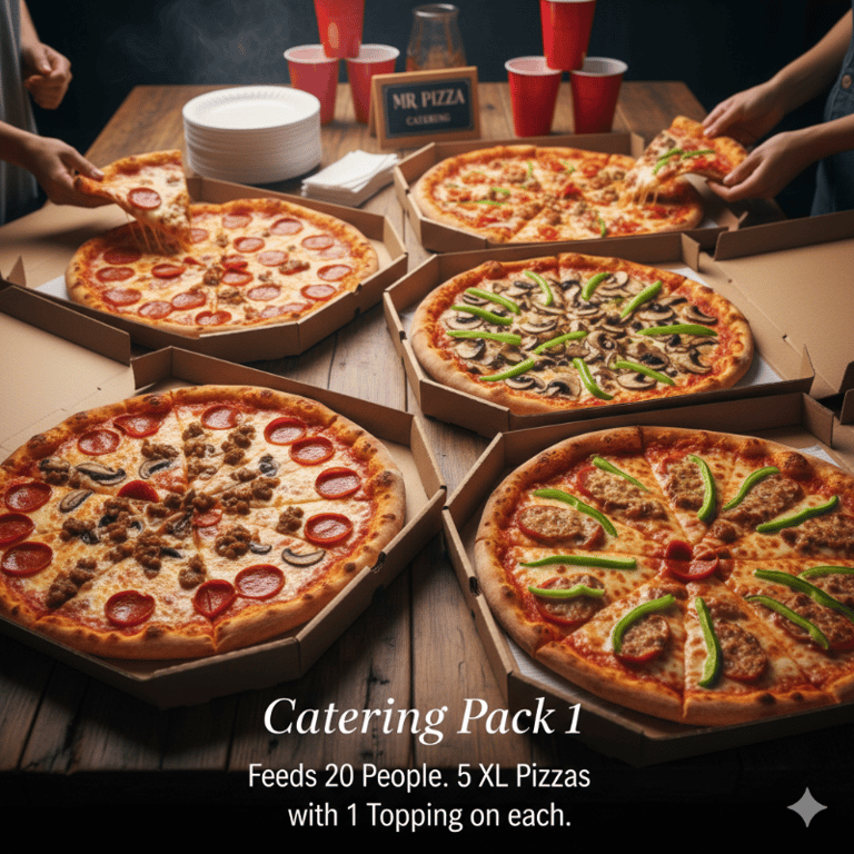 Catering Pack 1 (5 XL Pizzas with 1 Topping on each.)