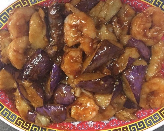 138. Shrimp w. Eggplant in Garlic Sauce 鱼香茄子虾