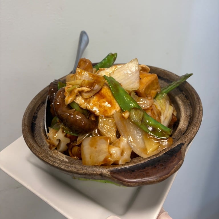 63. Tofu, Shrimp, BBQ Pork & Chicken Hot Pot