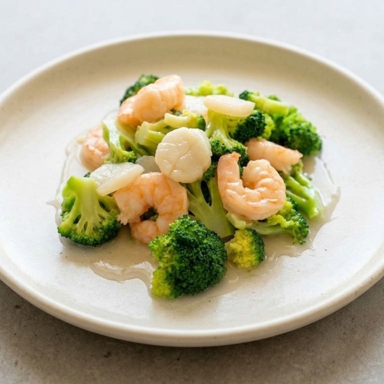T24. 干贝大虾炒西兰花 Shrimp & Scallops with Broccoli 