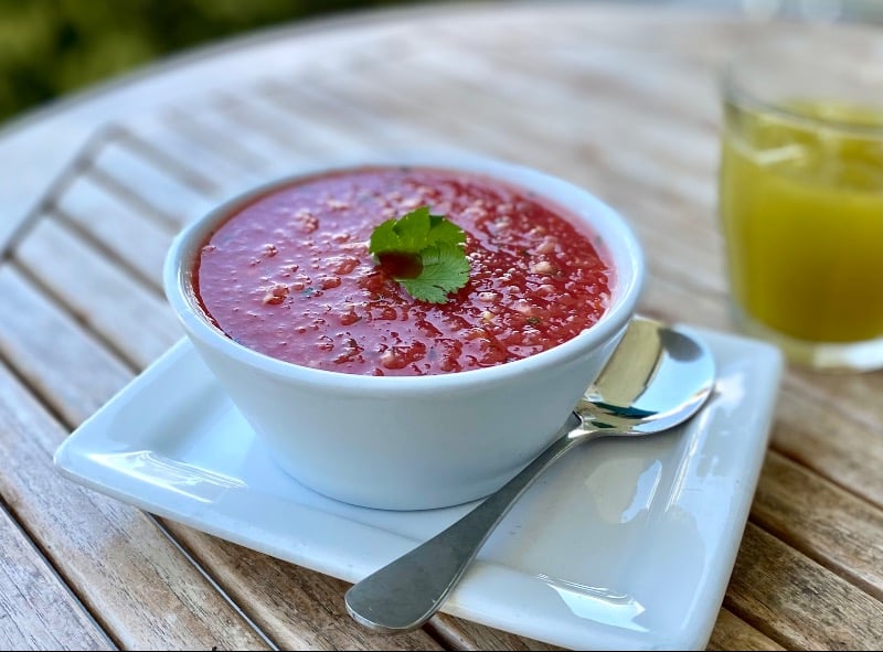 Tomato watermelon Gazpacho (cold soup)