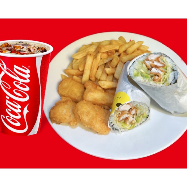 Combo3 Chicken Tender Buritto&4pc Nugget&Fries&Drink 鸡柳大卷4个鸡块跟薯条饮料