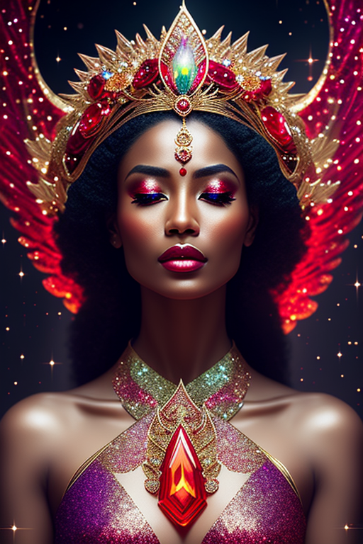 sticky-deer388: a woman in red and gold meditating