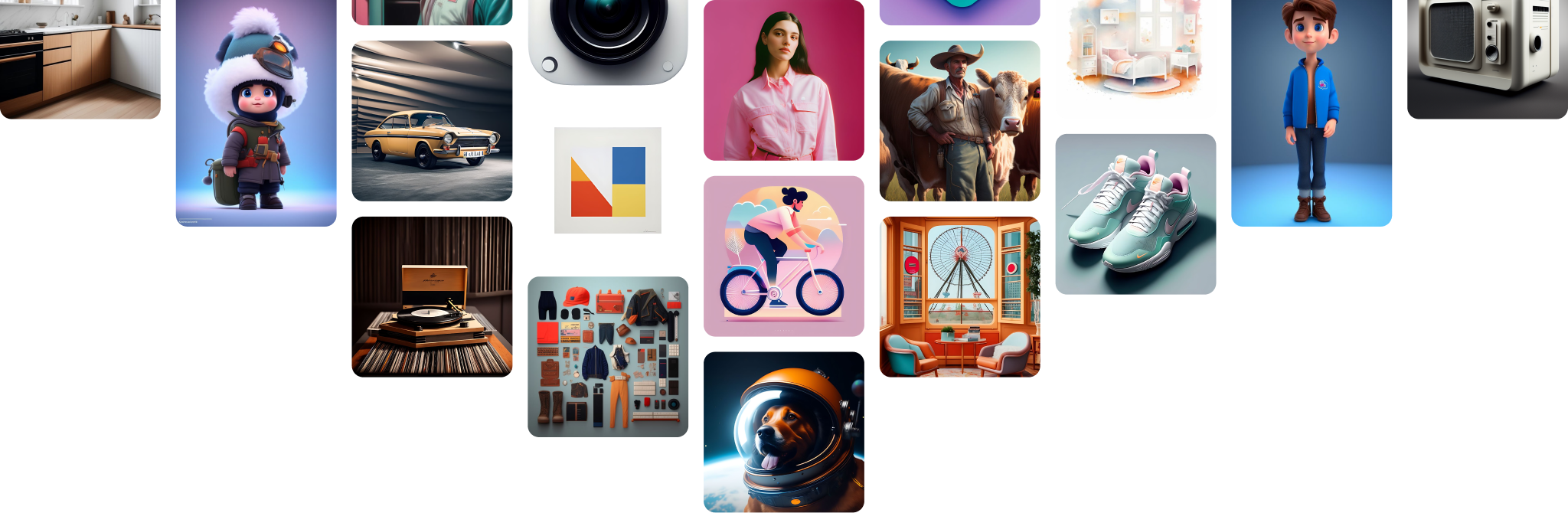 Grid of creations