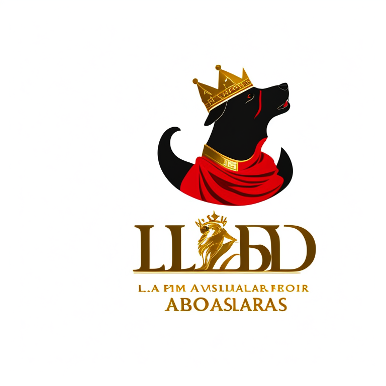 plastic-bat99: professional logo, A black Labrador dog draped in red ...