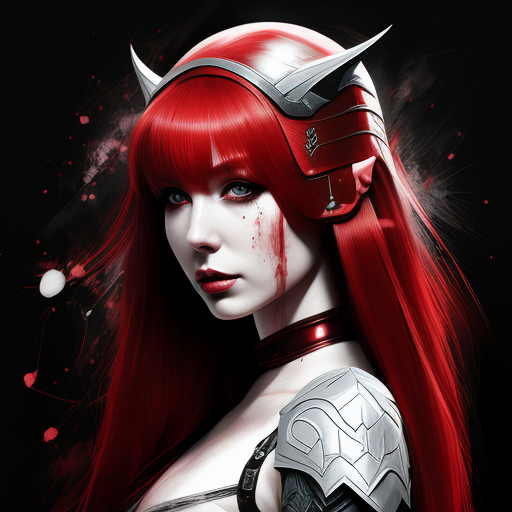utilized-fly97: Red-haired woman, pale skin, elf, war hammer, plate ...