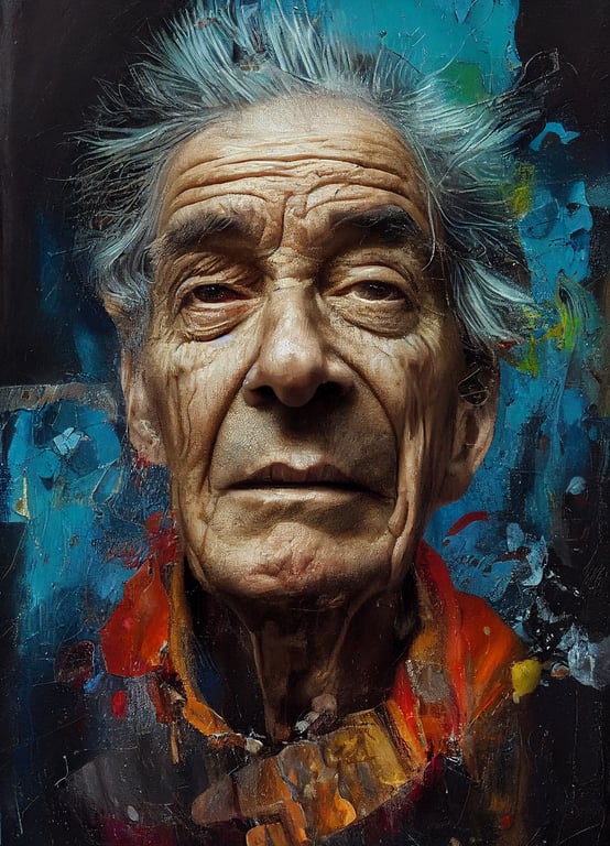 Whirlwind by Paul Wright, oil on board, contemporary figurative art, man head, elderly face portrait, abstraction texture grunge painting, Pintura Graffiti, Abstract Portrait Painting, Expressionist Portraits, Portrait Ideas