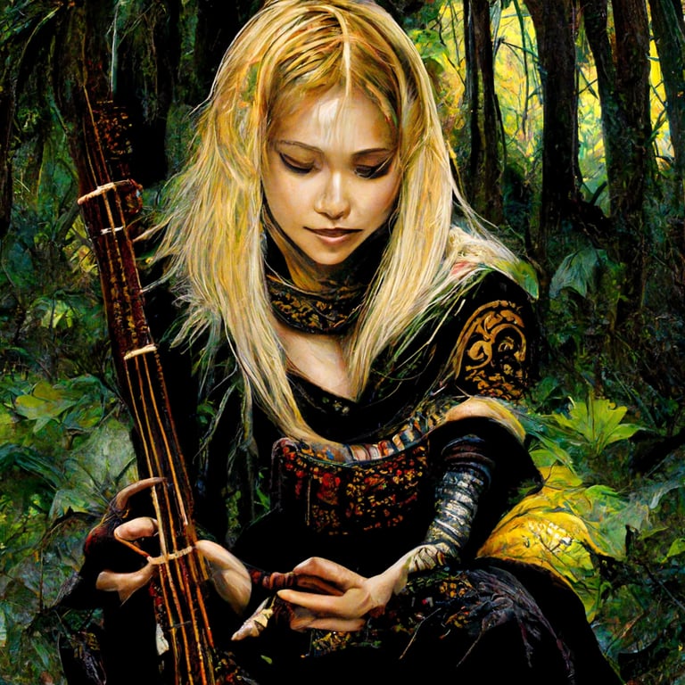 prompthunt-a-full-length-portrait-of-a-blonde-gnome-bard-woman-she