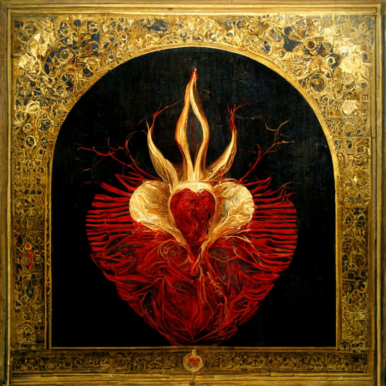 Why is the Sacred Heart on fire?
