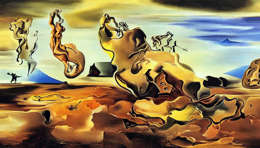 prompthunt: gorgeous painting salvador dali premonition of civil war ...