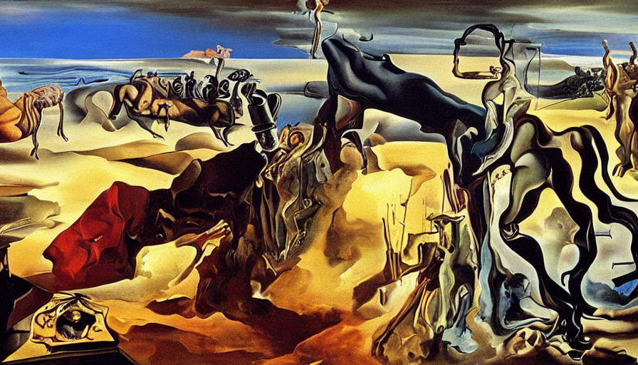 prompthunt painting salvador dali premonition of civil war