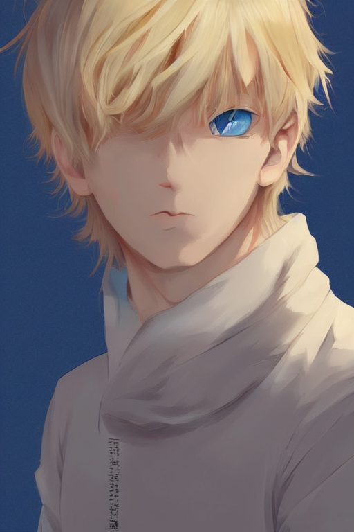 Anime Guy With Blond Hair And Blue Eyes