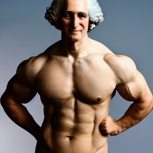 prompthunt: a photo of an incrediblely muscular, sexy, george washington.  professional photo shoot.