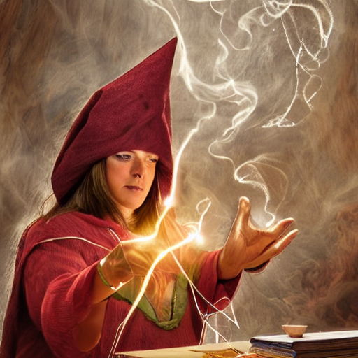 a realistic wizard casting spell image
