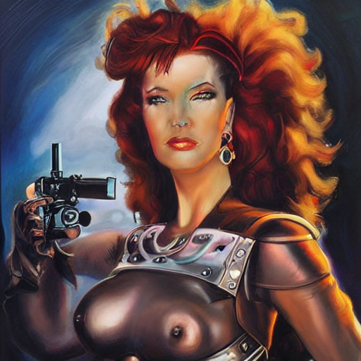 portrait of a cyborg cowgirl // renato casaro x julie bell