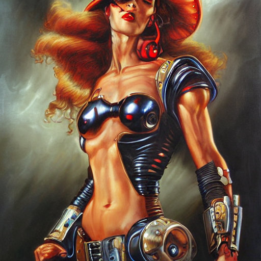 portrait of a cyborg cowgirl // renato casaro x julie bell
