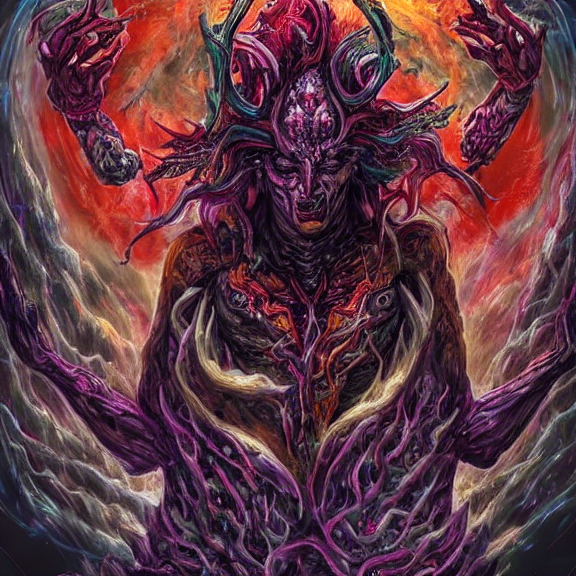 a cosmic deity of chaotic blood wars embodied in the offspring of evil gods incarnate so they may feed on the broken souls of the empty shells of the created humans made for one thing but to be soulfood for the wicked damn