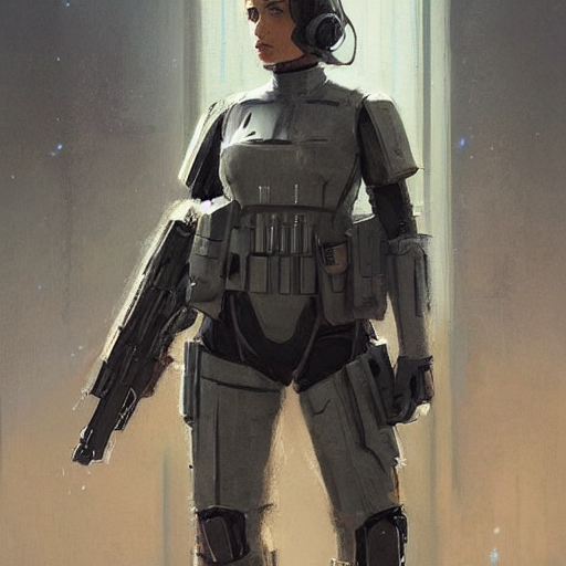 SciFi Art by Greg Rutkowski Female Soldier Wearing the Tactical Gear of the  Imperial Empire · Creative Fabrica