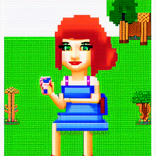 portrait of taylor swift, 8 - bit pixel art, video game stardew valley