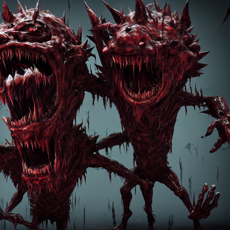 prompthunt: art screaming nightmare creature with long sharp teeth and  compound eyes, horror game graphics, horror monster design concept art, 4k,  octane render, unreal render, indie video game horror