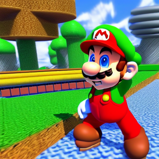 in-game screenshot of Super Mario 64, 3d render, Unreal Engine, octane render, ray tracing, Unity, highly detailed, high quality, HD, 4k, 8k, realistic, sharp, trending