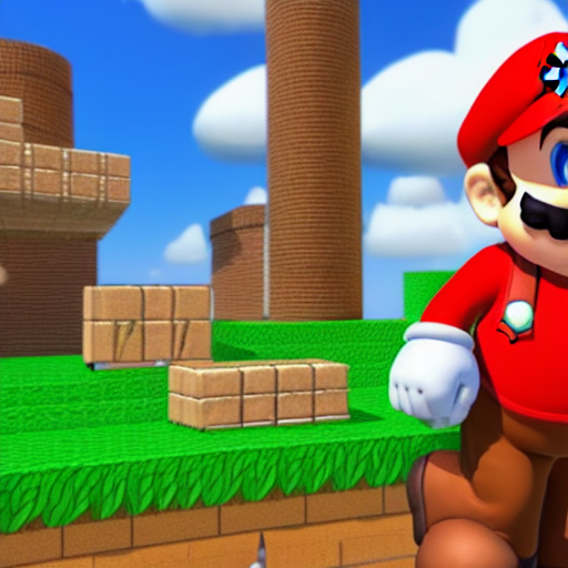 in-game screenshot of Super Mario 64, 3d render, Unreal Engine, octane render, ray tracing, Unity, highly detailed, high quality, HD, 4k, 8k, realistic, sharp, trending