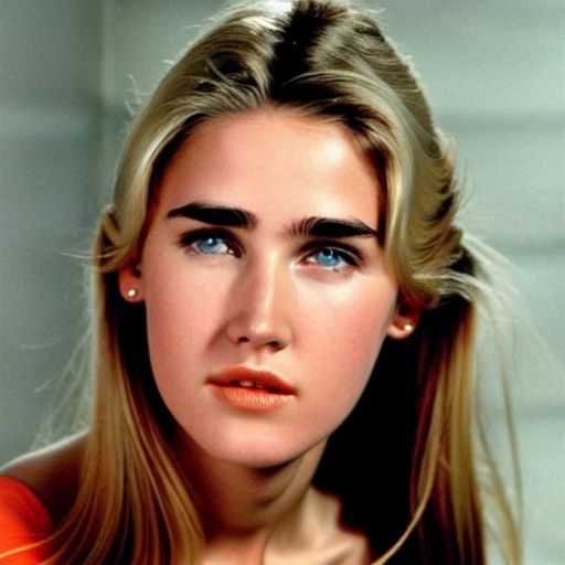 prompthunt: face of 20 years old Jennifer Connelly with blonde hair