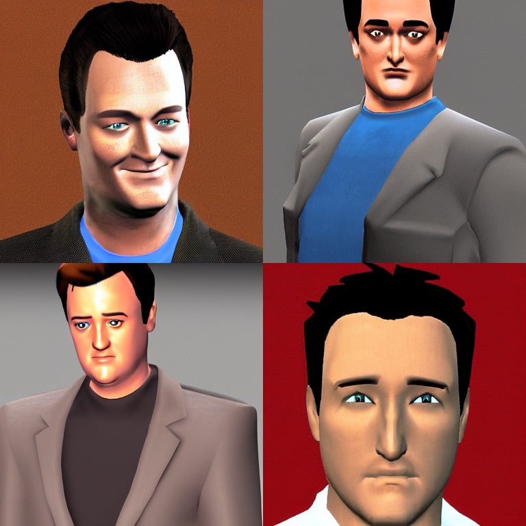 prompthunt chandler bing ps2 character model
