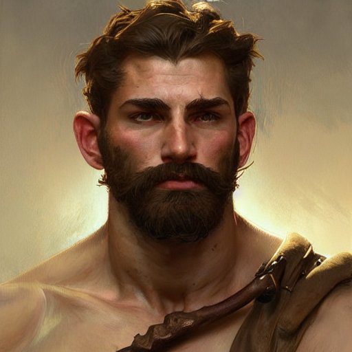 prompthunt portrait of a young rugged ranger, muscular, bust, hairy