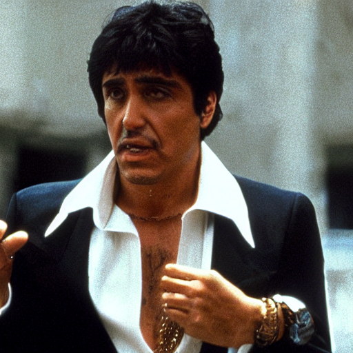 prompthunt photo of tony montana, movie still