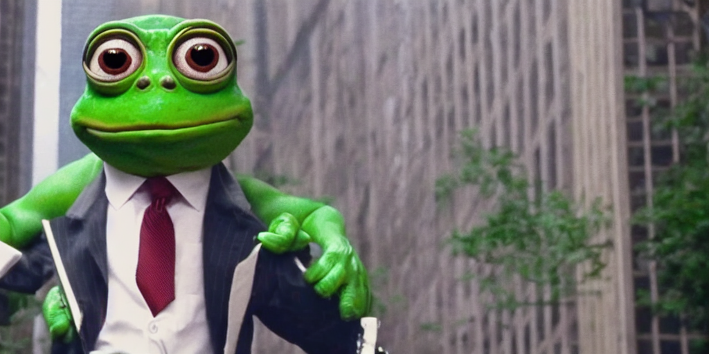 prompthunt pepe the frog in a wolf of wall street movie, 4 k