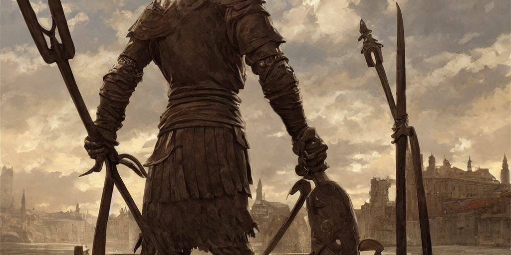 prompthunt empty medieval port town docks crumbling bronze ten