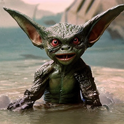 prompthunt: a film still of gremlin coming out of water in star wars  realistic, detailed