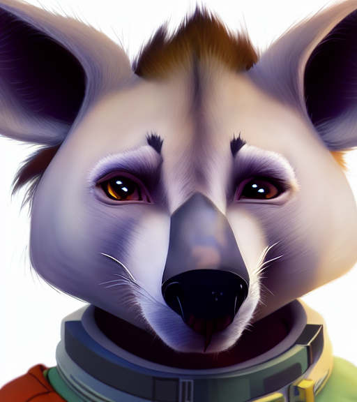 prompthunt: digital detailed portrait of anthromorphic female hyena, in  style of zootopia, fursona, furry, furaffinity, 4 k, deviantart, wearing  astronaut outfit, in style of disney zootopia, floating in space, space  background, hyena