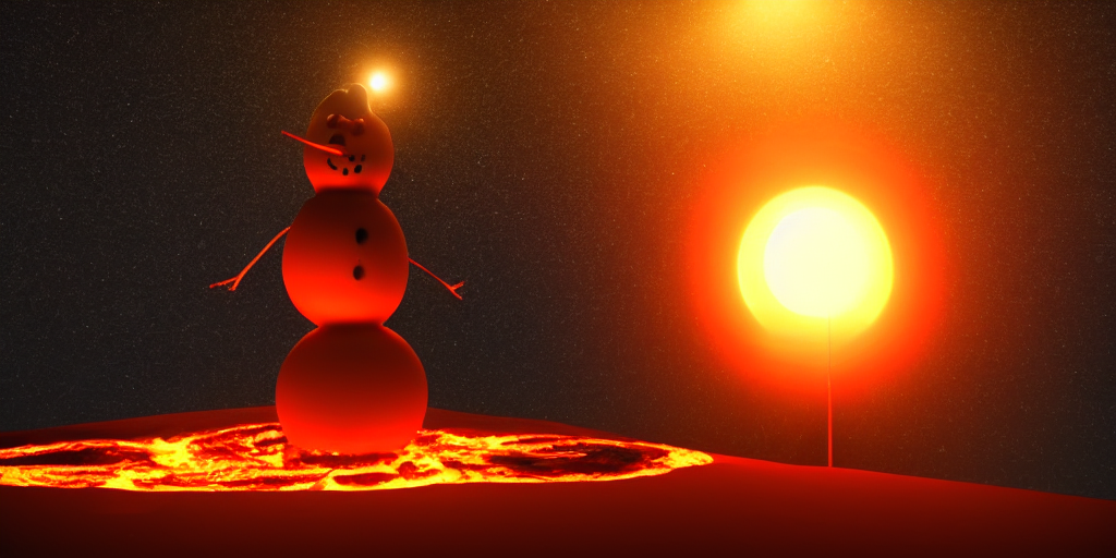 Snowman Melting In The Sun