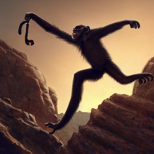 prompthunt: a monkey throwing a bone to the air , dramatic lighting,  cinematic, establishing shot, extremly high detail, photorealistic,  cinematic lighting, artstation, style by James Gurney