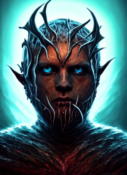 prompthunt: full face mask epic portrait, majestic morgoth glowing eyes ...