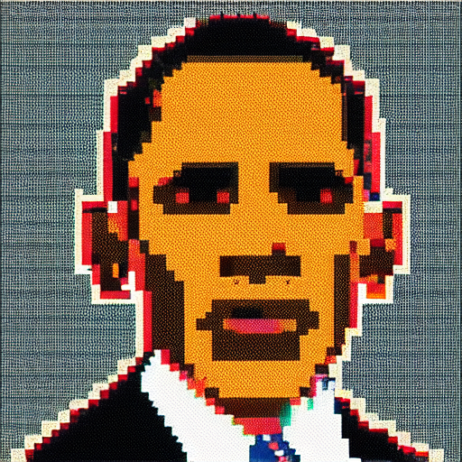 prompthunt pixel art of obama in minecraft
