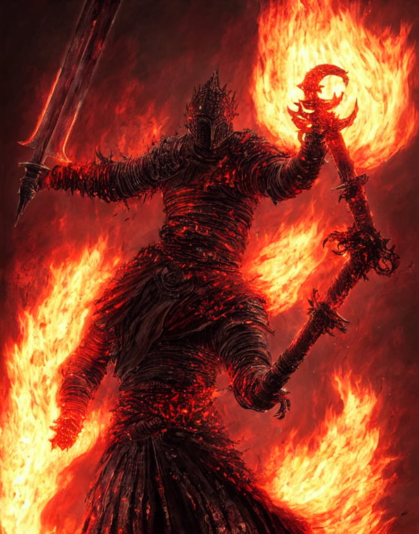 prompthunt: illustration of the soul of cinder from Dark Souls 3 (a ...