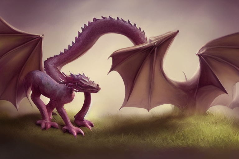 full body digital illustration of a baby dragon with, Stable Diffusion